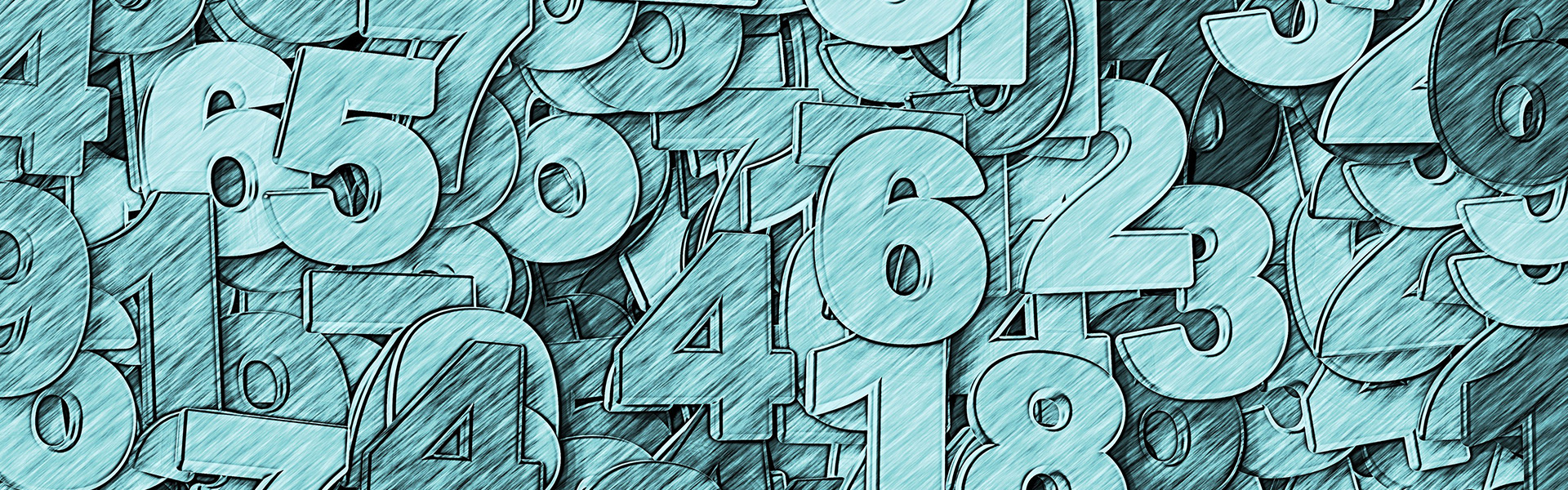 jumble of numbers in light blue with black outlines