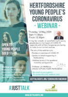 Hertfordshire’s Young Peoples’ Webinar Flyer 7th May
