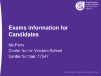 Candidate exams information presentation 2024-2025